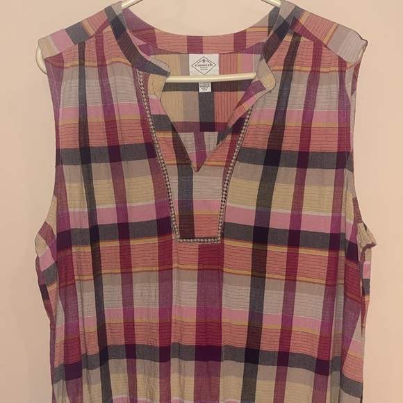 St Johns Bay plaid sleeveless mini dress / tunic size XXL - Picture 2 of 5